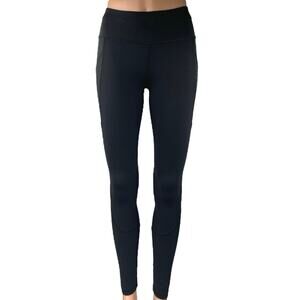 Lululemon Black Mesh Yoga Workout Running Gym Athletic Leggings Pants Size 4